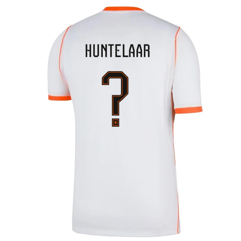 Danxen Kid Netherlands Seb Huntelaar #0 White Orange Away Jersey 26-28 T-Shirt