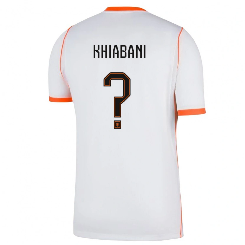 Danxen Kid Netherlands Noah Khiabani #0 White Orange Away Jersey 26-28 T-Shirt