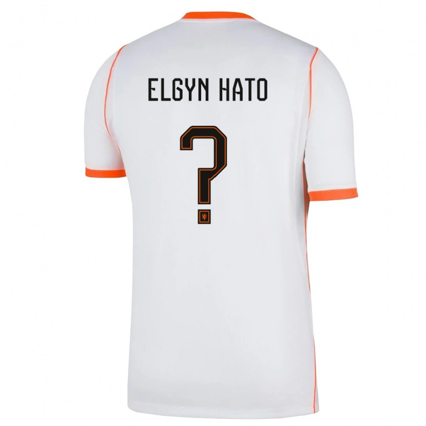 Danxen Kid Netherlands Elgyn Hato #0 White Orange Away Jersey 26-28 T-Shirt