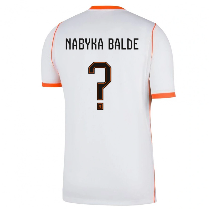 Danxen Kid Netherlands Mamadou Nabyka Balde #0 White Orange Away Jersey 26-28 T-Shirt