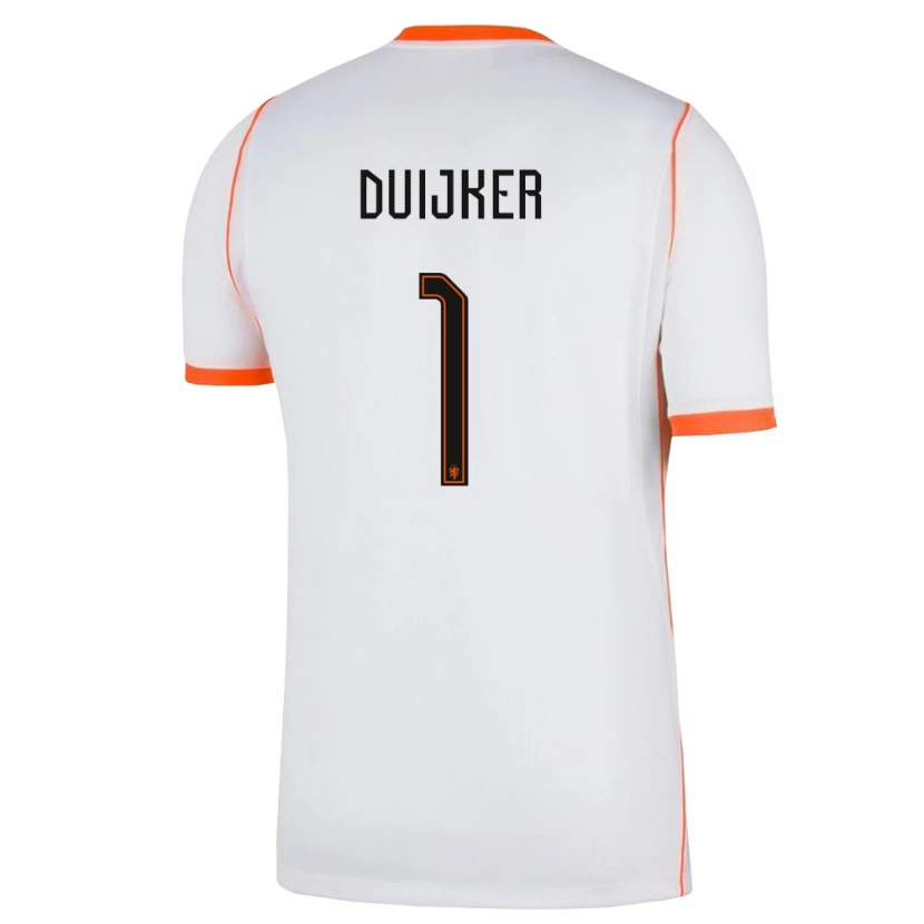 Danxen Kid Netherlands Jaycen Duijker #1 White Orange Away Jersey 26-28 T-Shirt