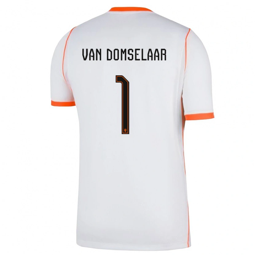 Danxen Kid Netherlands Daphne Van Domselaar #1 White Orange Away Jersey 26-28 T-Shirt