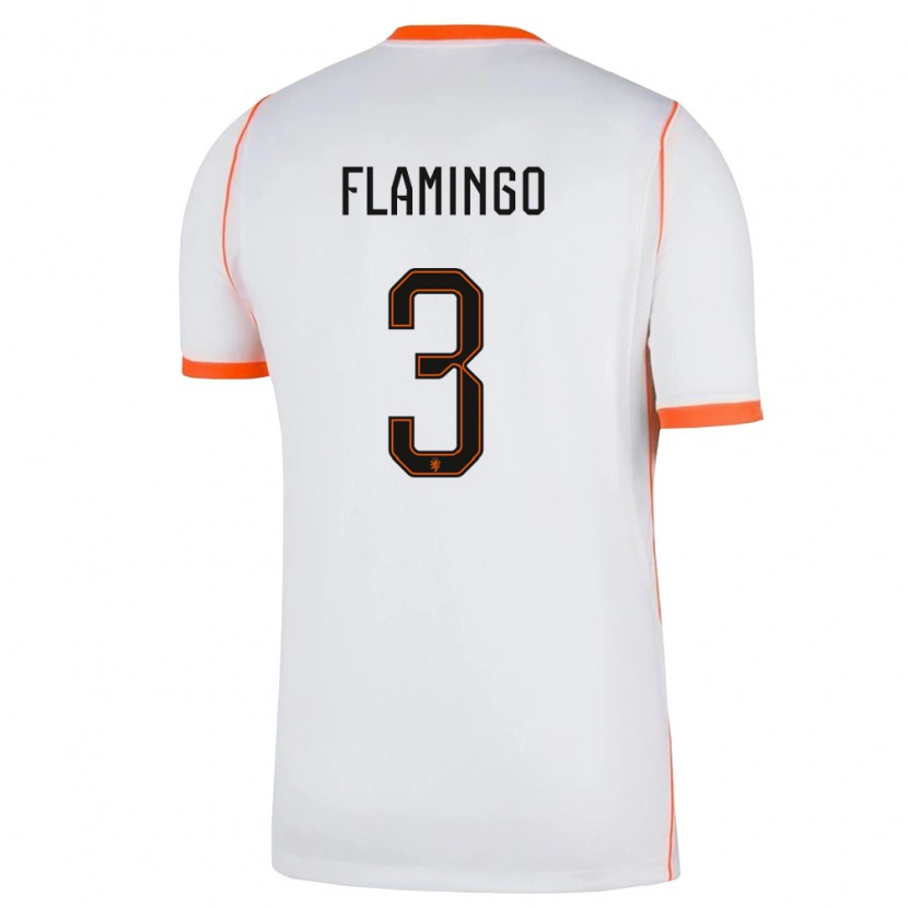 Danxen Kid Netherlands Ryan Flamingo #3 White Orange Away Jersey 26-28 T-Shirt