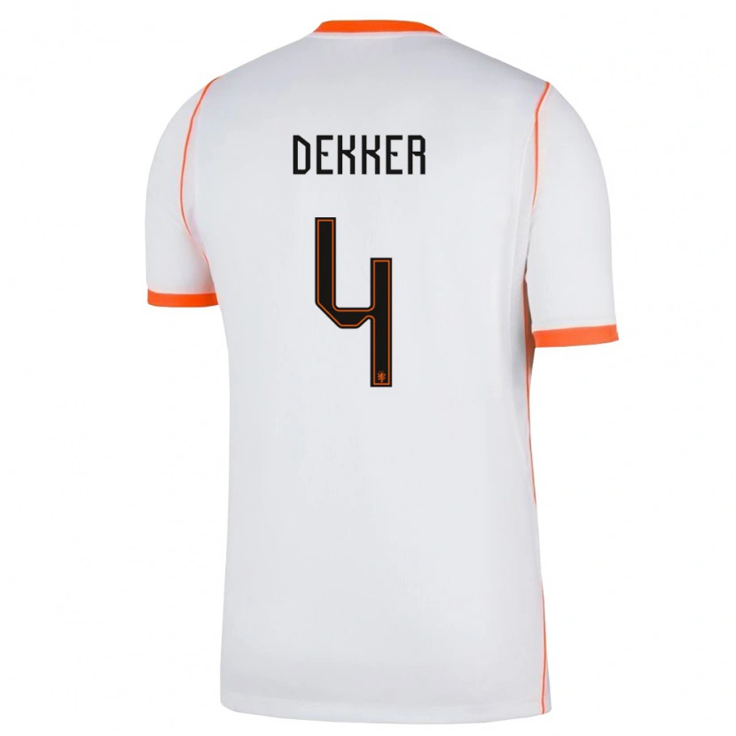 Danxen Kid Netherlands Maxim Dekker #4 White Orange Away Jersey 26-28 T-Shirt