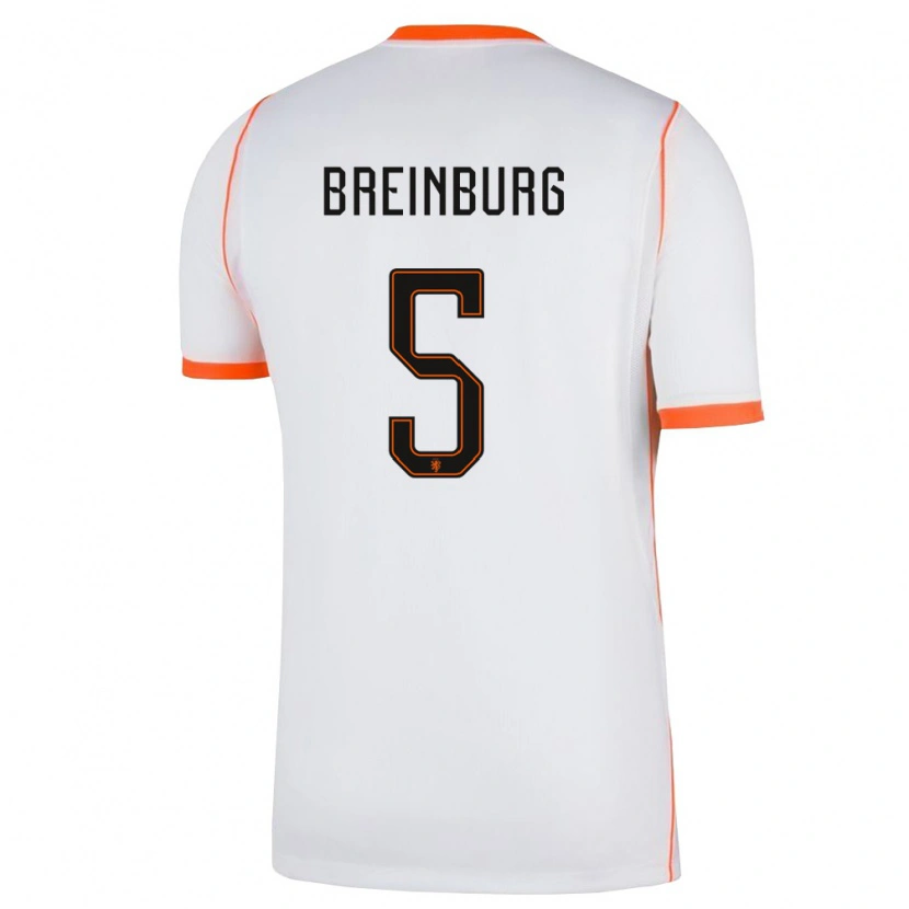 Danxen Kid Netherlands Rainey Breinburg #5 White Orange Away Jersey 26-28 T-Shirt