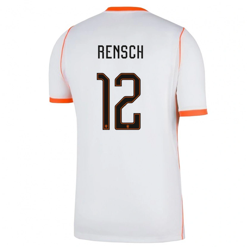 Danxen Kid Netherlands Devyne Rensch #12 White Orange Away Jersey 26-28 T-Shirt