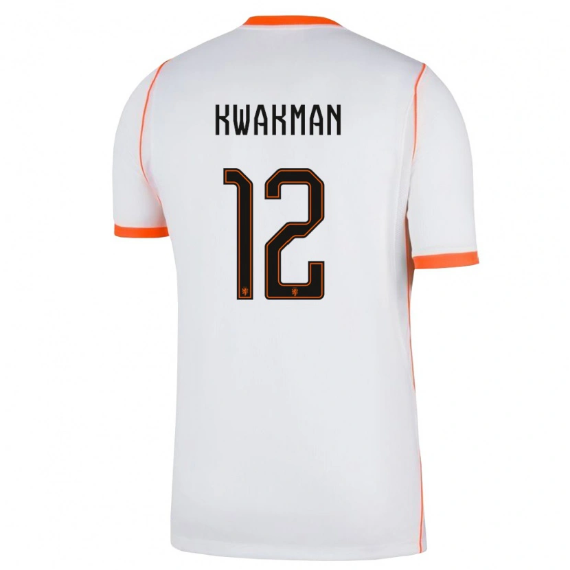 Danxen Kid Netherlands Dave Kwakman #12 White Orange Away Jersey 26-28 T-Shirt