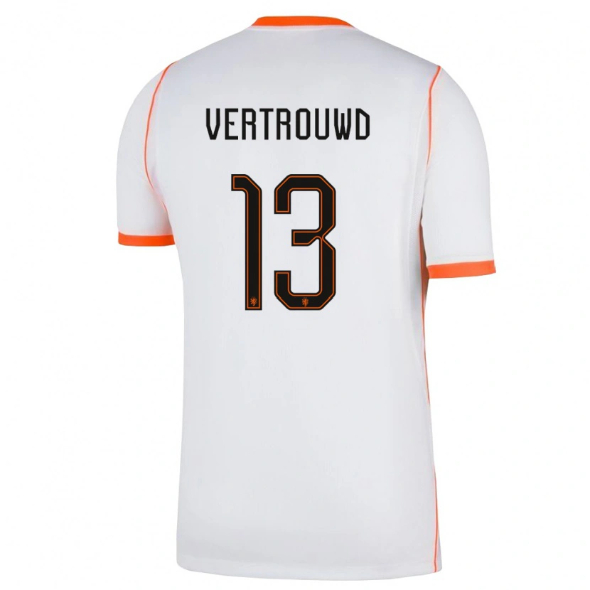 Danxen Kid Netherlands Jozhua Vertrouwd #13 White Orange Away Jersey 26-28 T-Shirt