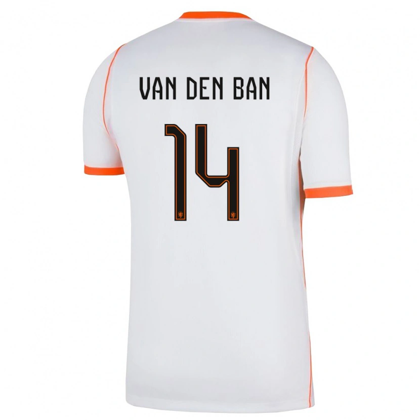 Danxen Kid Netherlands Yoël Van Den Ban #14 White Orange Away Jersey 26-28 T-Shirt