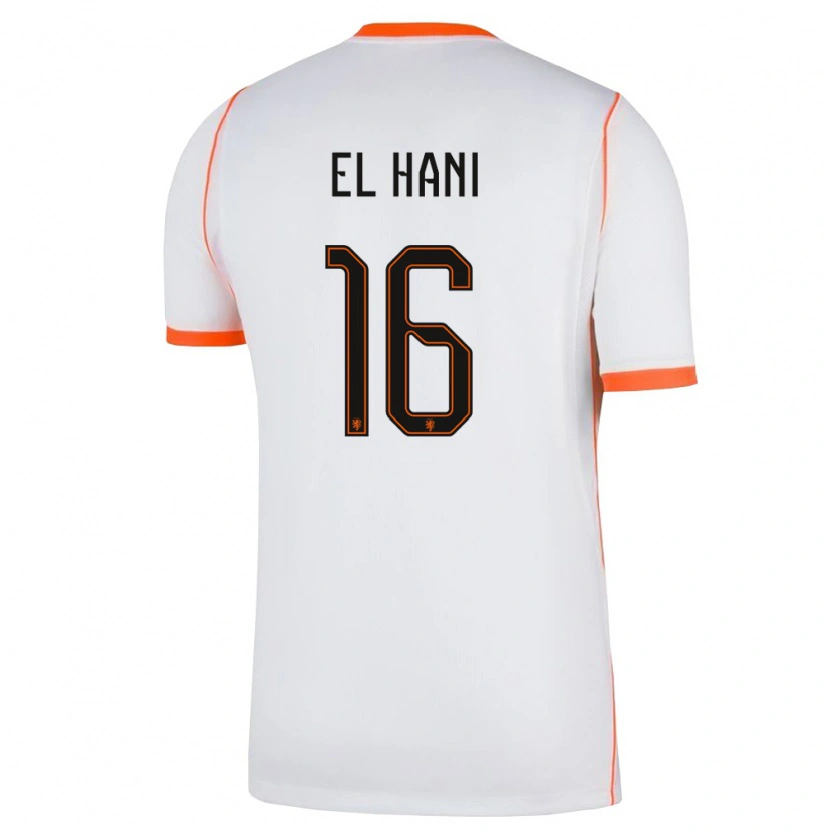 Danxen Kid Netherlands Aymean El Hani #16 White Orange Away Jersey 26-28 T-Shirt