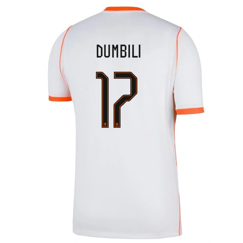 Danxen Kid Netherlands Samuel Dumbili #17 White Orange Away Jersey 26-28 T-Shirt