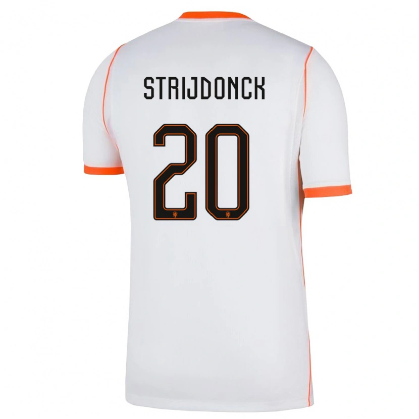 Danxen Kid Netherlands Bayren Strijdonck #20 White Orange Away Jersey 26-28 T-Shirt