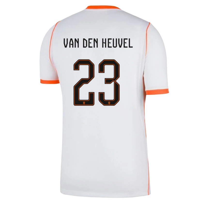 Danxen Kid Netherlands Dani Van Den Heuvel #23 White Orange Away Jersey 26-28 T-Shirt
