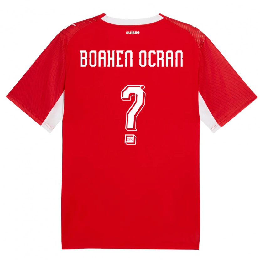 Danxen Men Switzerland Bright Boahen Ocran #0 Red White Home Jersey 26-28 T-Shirt
