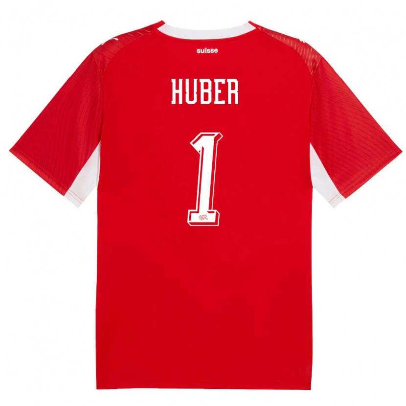 Danxen Men Switzerland Silas Huber #1 Red White Home Jersey 26-28 T-Shirt