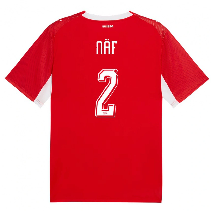 Danxen Men Switzerland Philip Naf #2 Red White Home Jersey 26-28 T-Shirt