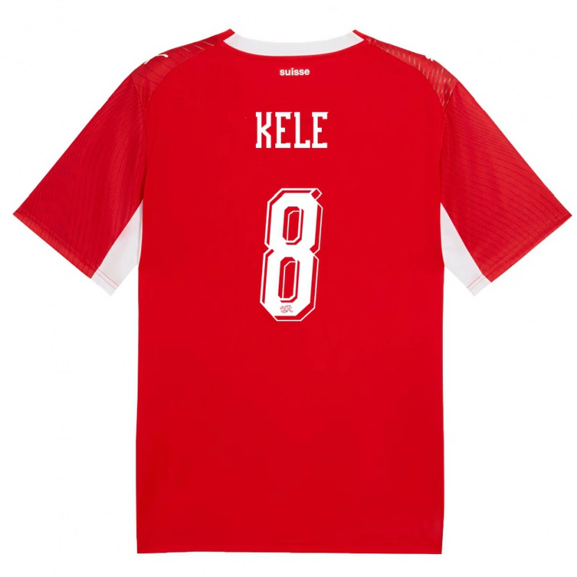 Danxen Men Switzerland Eron Kele #8 Red White Home Jersey 26-28 T-Shirt