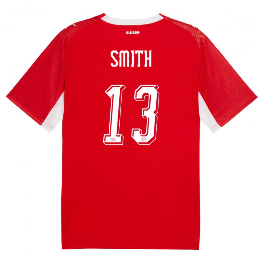 Danxen Men Switzerland Rhodri Smith #13 Red White Home Jersey 26-28 T-Shirt