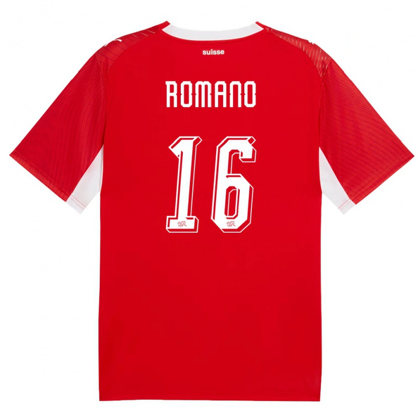 Danxen Men Switzerland Alessandro Romano #16 Red White Home Jersey 26-28 T-Shirt
