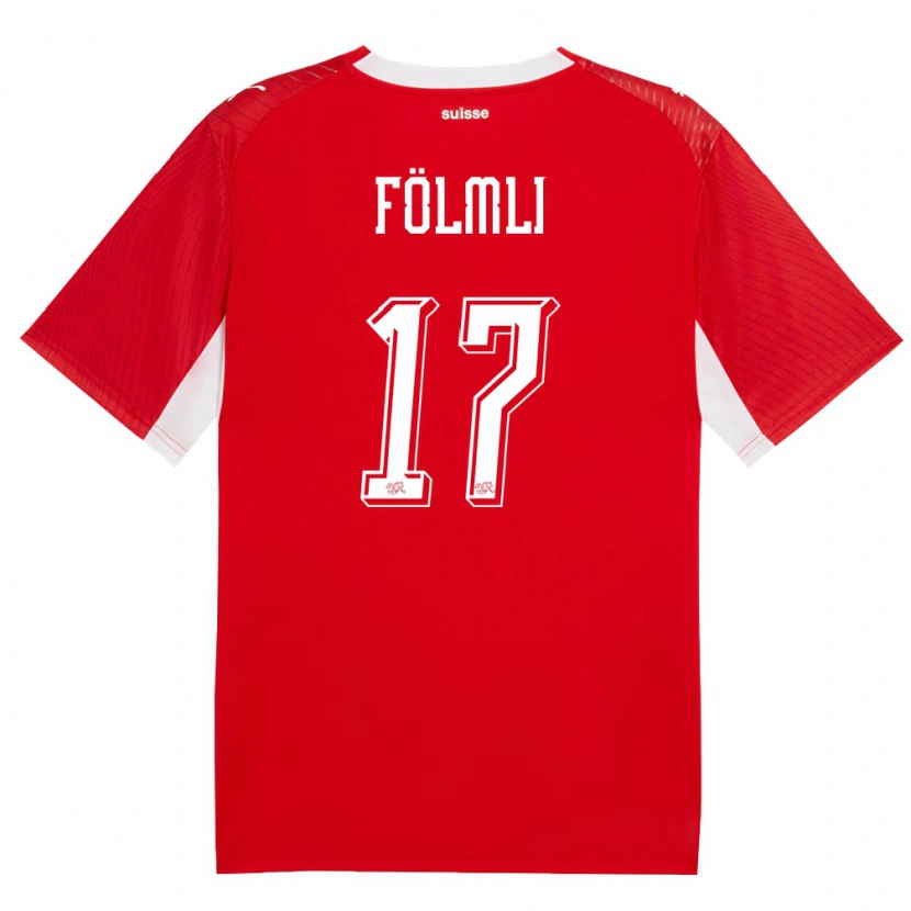 Danxen Men Switzerland Svenja Folmli #17 Red White Home Jersey 26-28 T-Shirt