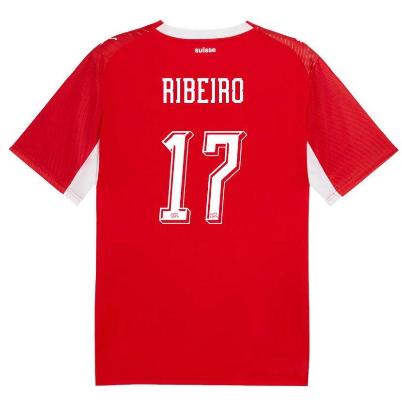 Danxen Men Switzerland Joel Ribeiro #17 Red White Home Jersey 26-28 T-Shirt