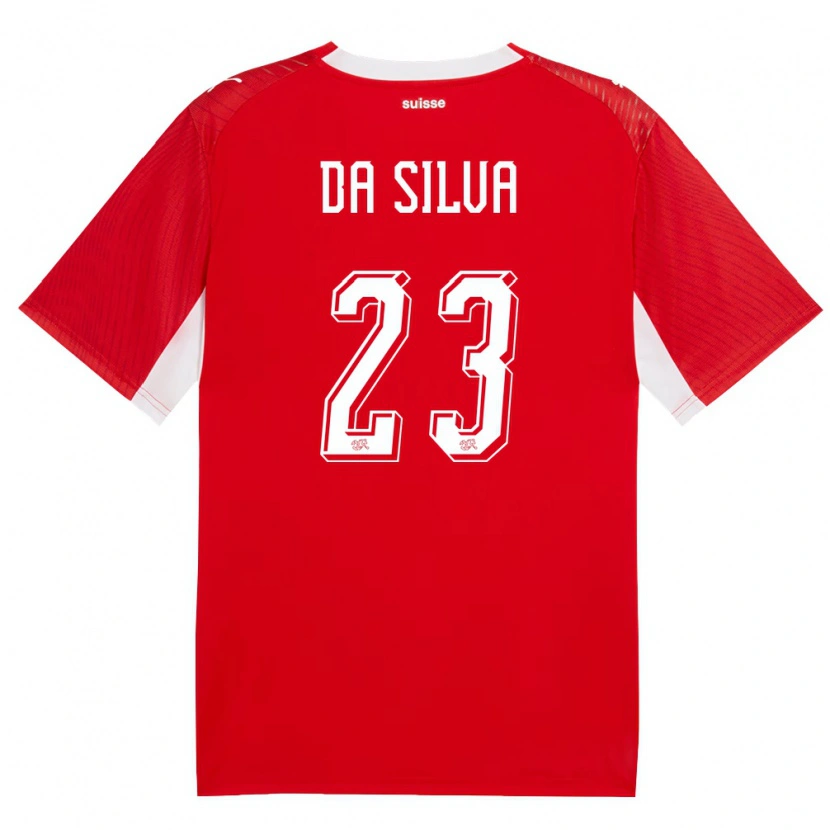 Danxen Men Switzerland David Da Silva #23 Red White Home Jersey 26-28 T-Shirt
