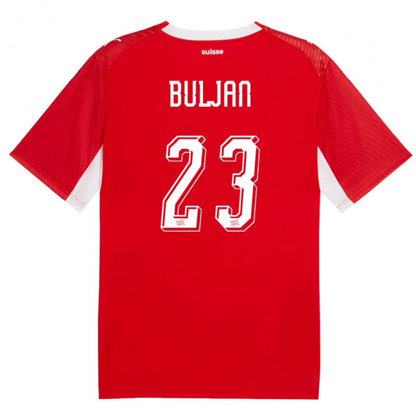 Danxen Men Switzerland Leo Buljan #23 Red White Home Jersey 26-28 T-Shirt
