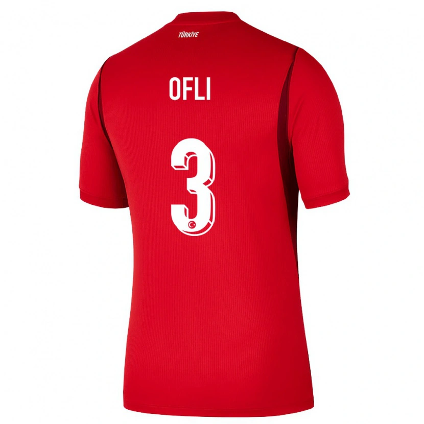 Danxen Men Turkey Deniz Ofli #3 Red Burgundy Home Jersey 26-28 T-Shirt