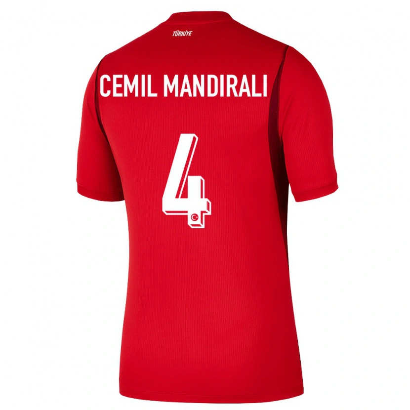 Danxen Men Turkey Ege Cemil Mandıralı #4 Red Burgundy Home Jersey 26-28 T-Shirt