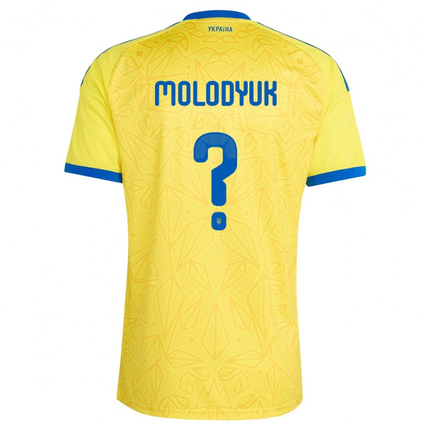 Danxen Men Ukraine Yelyzaveta Molodyuk #0 Yellow Blue Home Jersey 26-28 T-Shirt