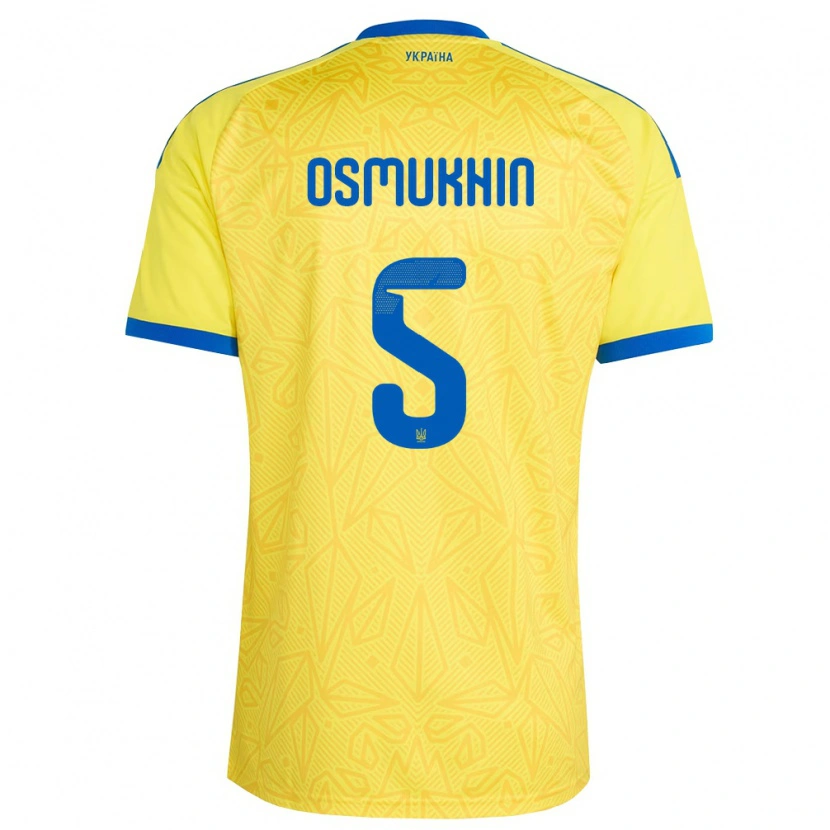 Danxen Men Ukraine Zakhar Osmukhin #5 Yellow Blue Home Jersey 26-28 T-Shirt