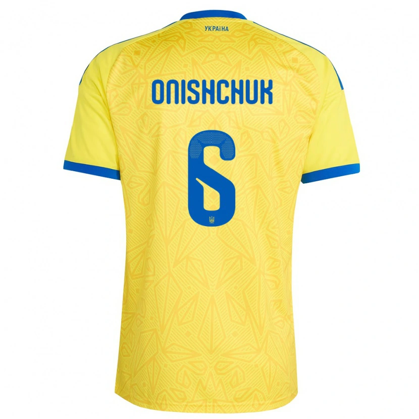 Danxen Men Ukraine Yegor Onishchuk #6 Yellow Blue Home Jersey 26-28 T-Shirt