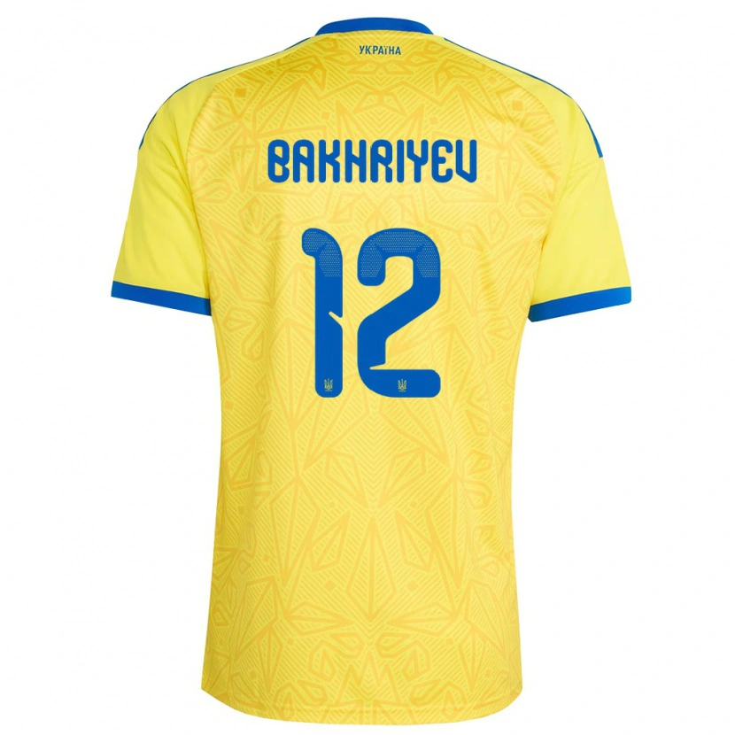 Danxen Men Ukraine Karim Bakhriyev #12 Yellow Blue Home Jersey 26-28 T-Shirt