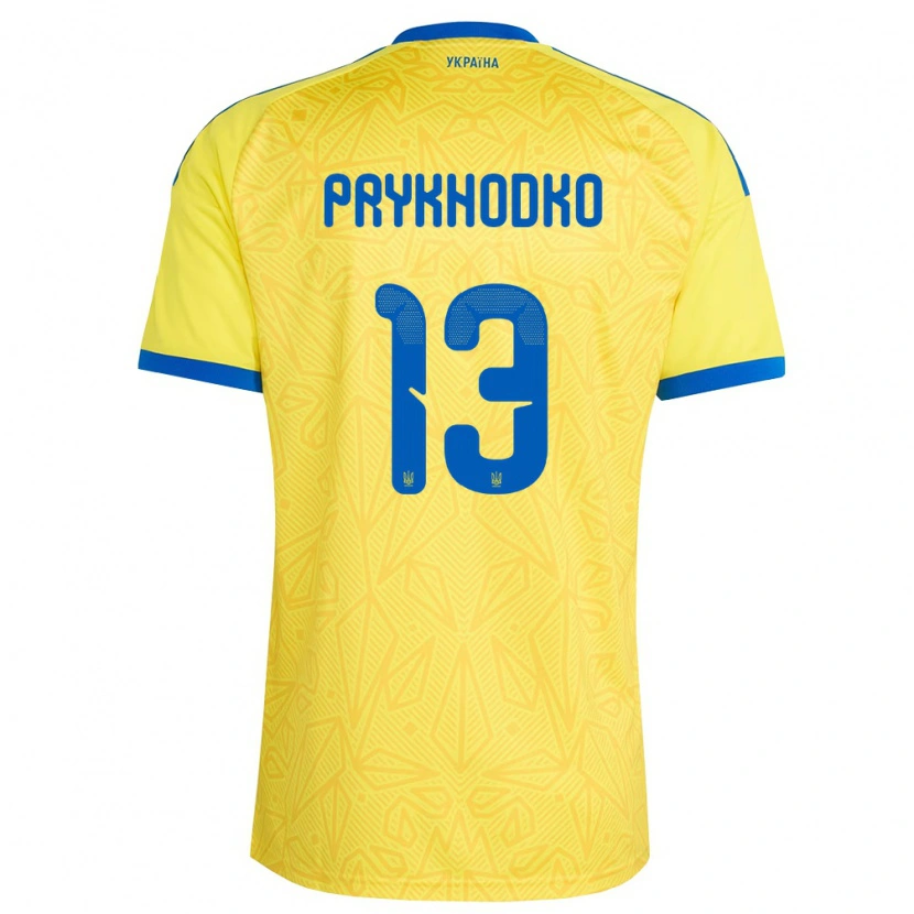 Danxen Men Ukraine Danylo Prykhodko #13 Yellow Blue Home Jersey 26-28 T-Shirt