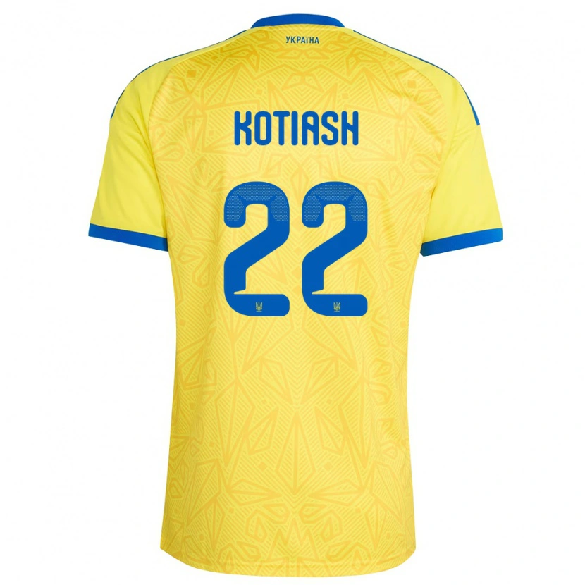 Danxen Men Ukraine Iryna Kotiash #22 Yellow Blue Home Jersey 26-28 T-Shirt