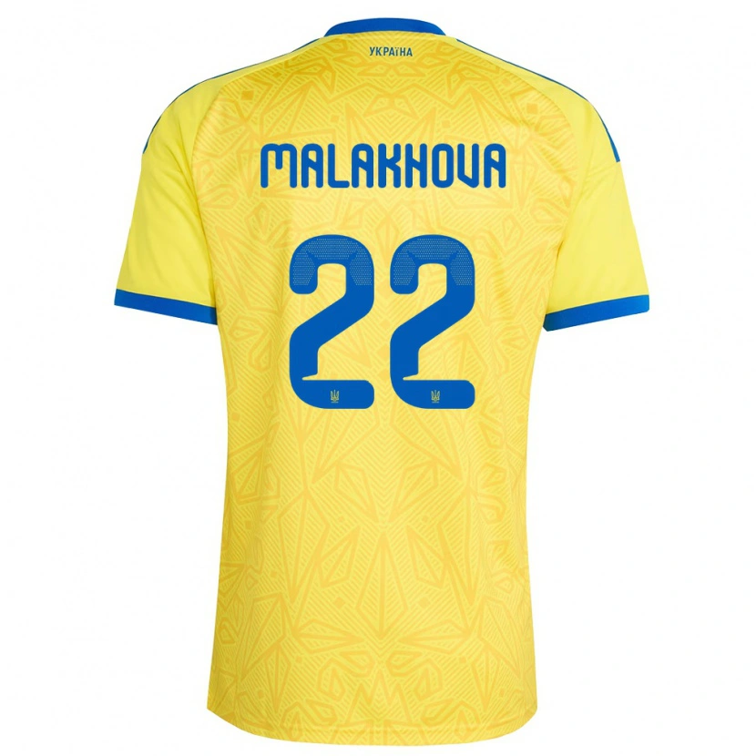 Danxen Men Ukraine Yana Malakhova #22 Yellow Blue Home Jersey 26-28 T-Shirt
