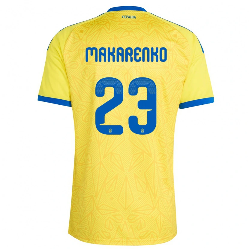 Danxen Men Ukraine Nazar Makarenko #23 Yellow Blue Home Jersey 26-28 T-Shirt