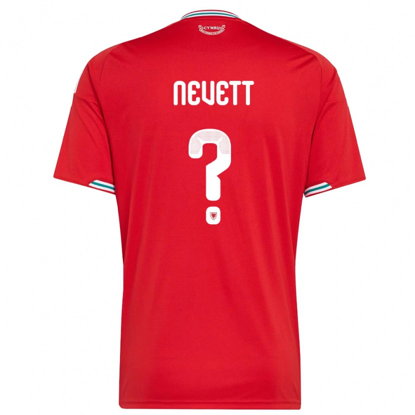 Danxen Men Wales George Nevett #0 Red White Green Home Jersey 26-28 T-Shirt