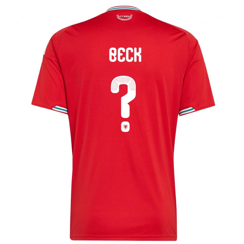 Danxen Men Wales Owen Beck #0 Red White Green Home Jersey 26-28 T-Shirt