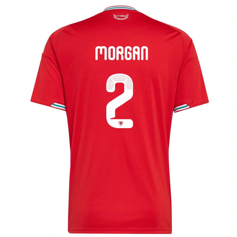 Danxen Men Wales Ffion Morgan #2 Red White Green Home Jersey 26-28 T-Shirt