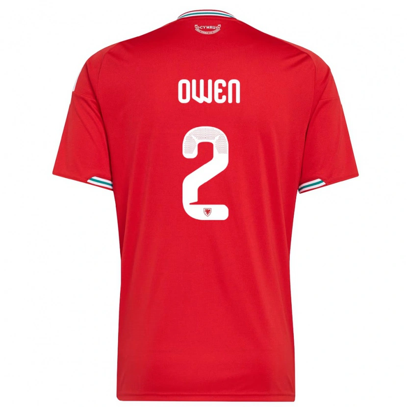Danxen Men Wales Kane Owen #2 Red White Green Home Jersey 26-28 T-Shirt