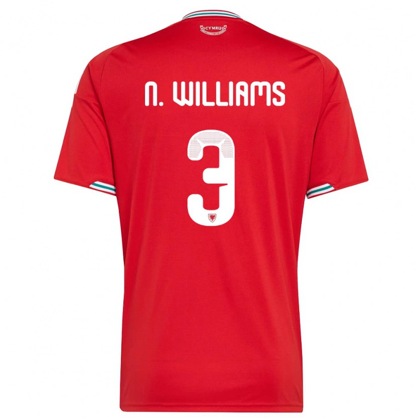 Danxen Men Wales Neco Williams #3 Red White Green Home Jersey 26-28 T-Shirt