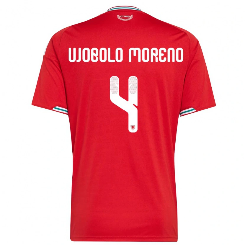 Danxen Men Wales Sergeant Moreno #4 Red White Green Home Jersey 26-28 T-Shirt