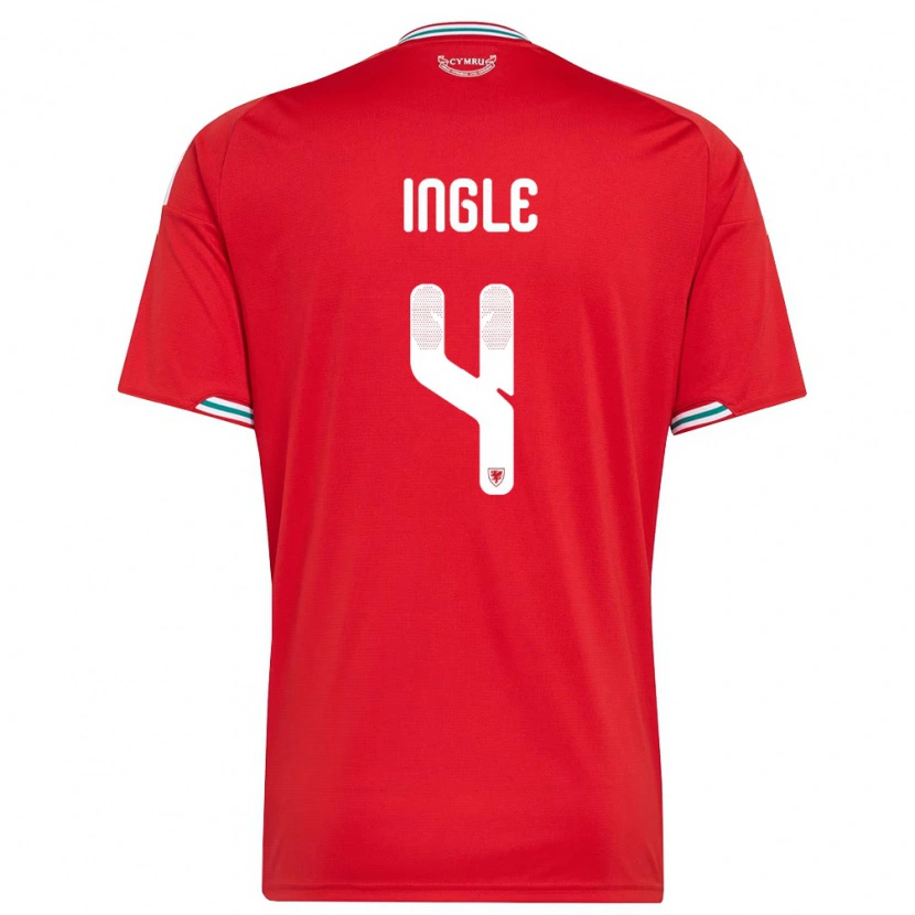 Danxen Men Wales Sophie Ingle #4 Red White Green Home Jersey 26-28 T-Shirt