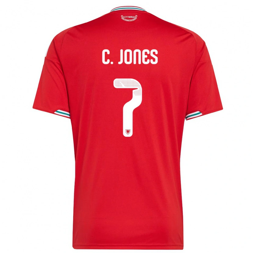 Danxen Men Wales Callum Jones #7 Red White Green Home Jersey 26-28 T-Shirt