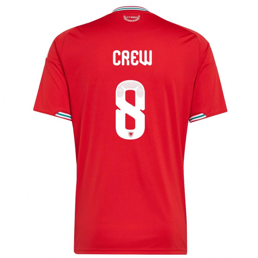Danxen Men Wales Charlie Crew #8 Red White Green Home Jersey 26-28 T-Shirt