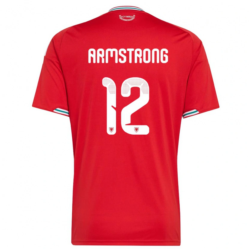 Danxen Men Wales Luke Armstrong #12 Red White Green Home Jersey 26-28 T-Shirt