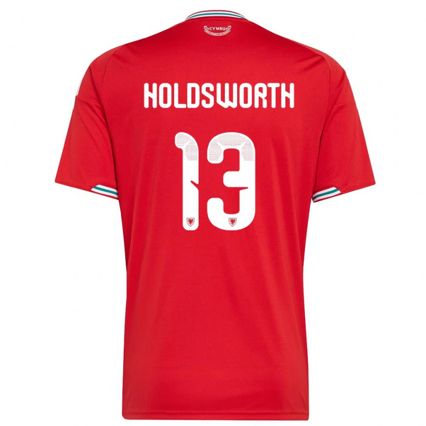Danxen Men Wales Cynan Holdsworth #13 Red White Green Home Jersey 26-28 T-Shirt