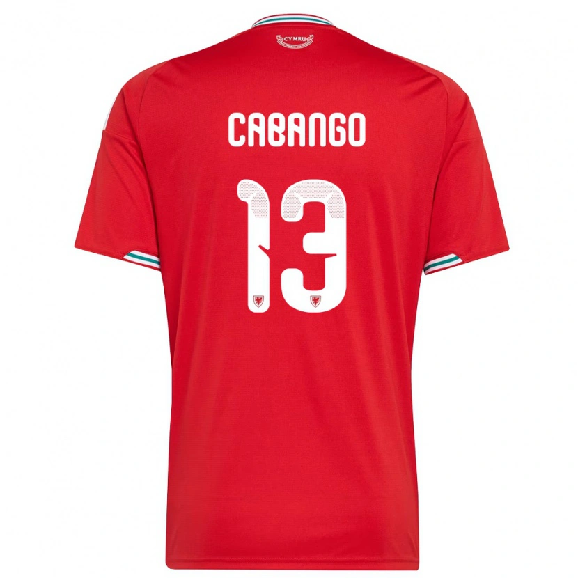 Danxen Men Wales Ben Cabango #13 Red White Green Home Jersey 26-28 T-Shirt