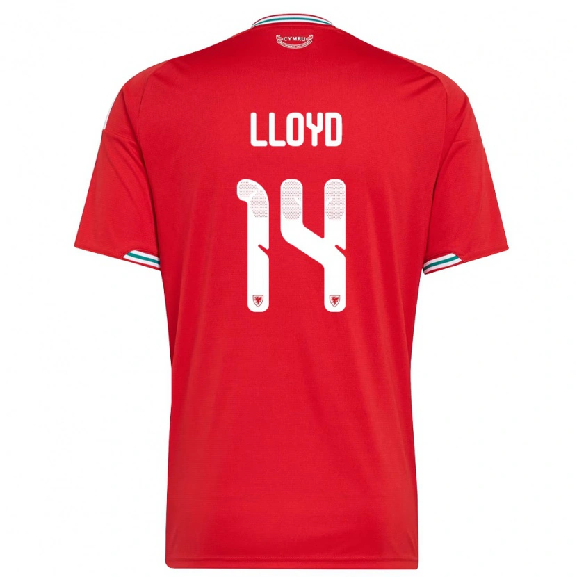 Danxen Men Wales Oliver Lloyd #14 Red White Green Home Jersey 26-28 T-Shirt